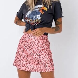 Princess Polly The Joan satin/silk floral mini skirt